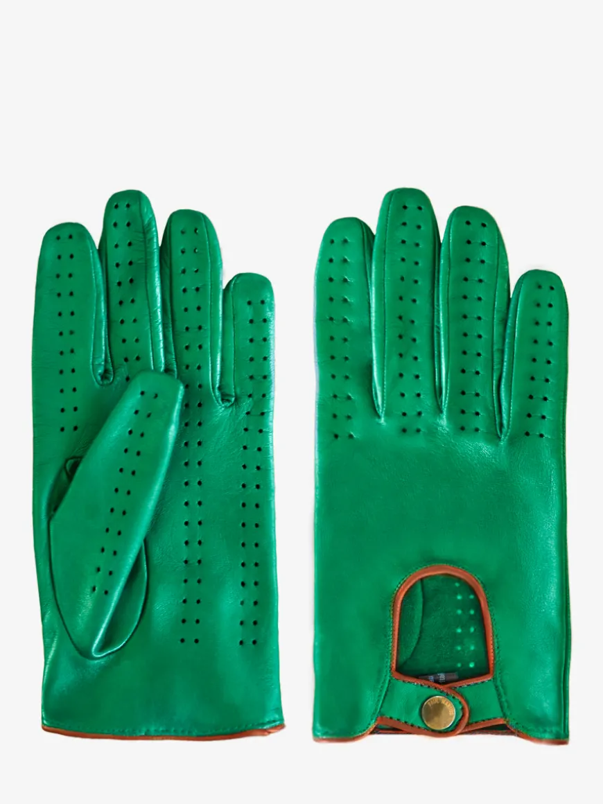Gants Pilote Homme - Vert / Naturel