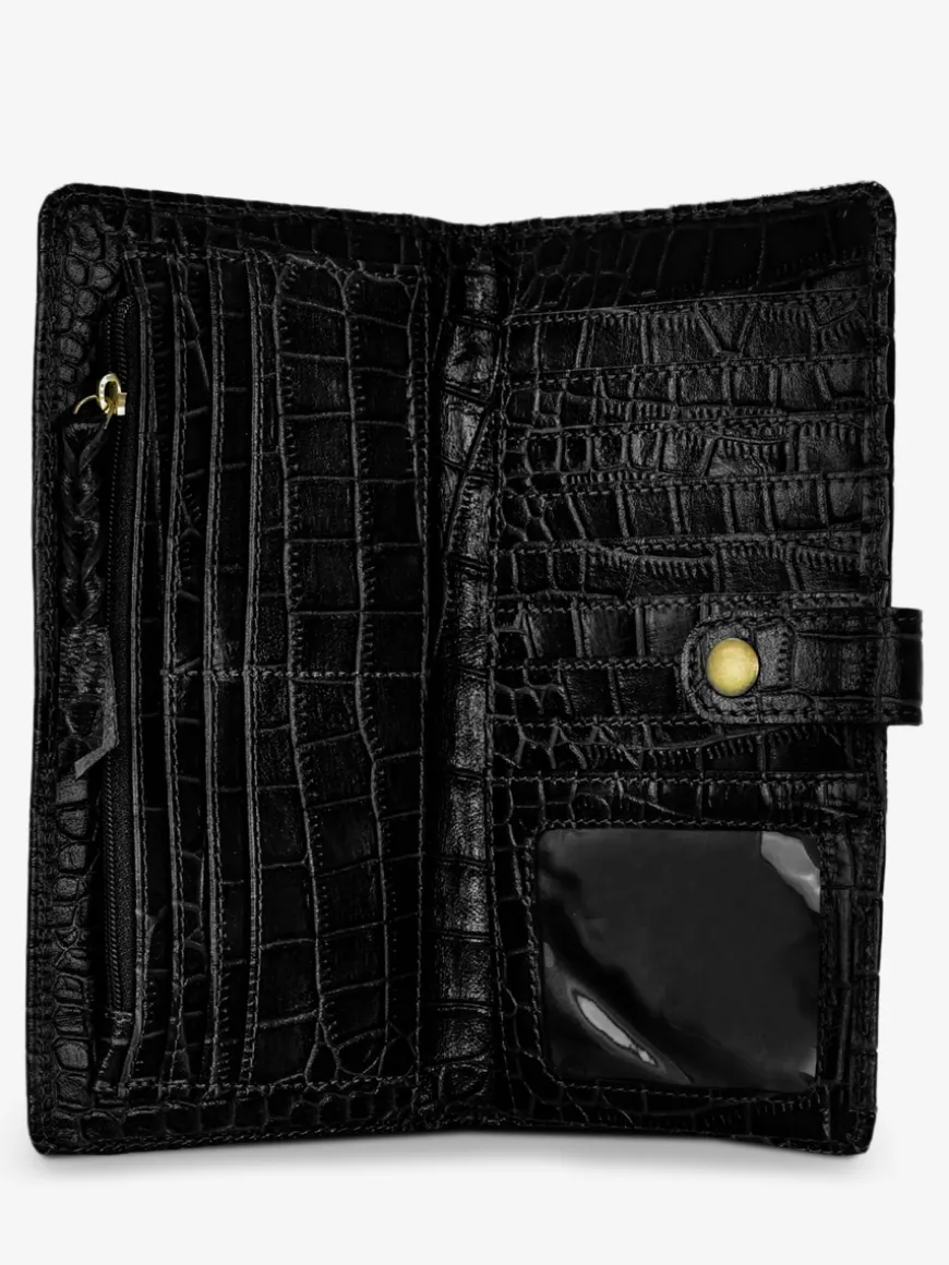 LePortefeuille Charlotte N°2 Alligator - Noir De Jais