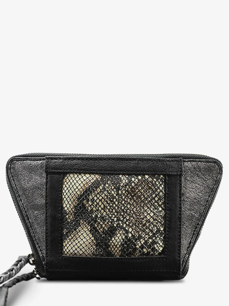 LePortefeuille Emma Python - Argenté / Noir