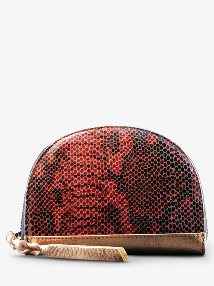 LePortefeuille Manon Python - Rouge Grenat
