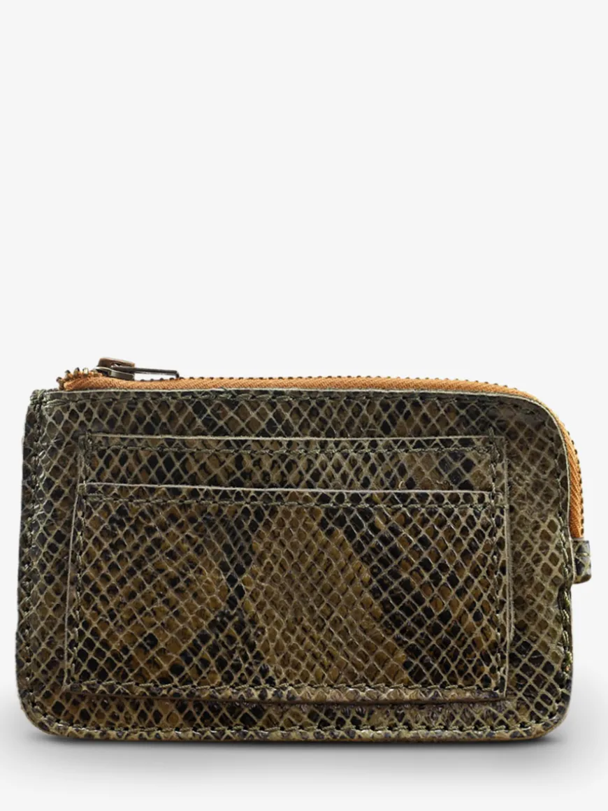 LePorte-monnaie AUGUSTIN Python - Kaki